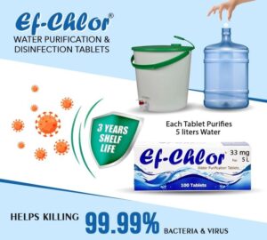 Ef-Chlor Worlds No 1 Water Purification Tablets, Portable Water Purification Tablets for Contaminated Water, How Potable Water Treatment Tablets Work, How to Use NaDCC Tablets - 33mg