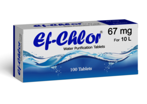 Ef-Chlor Water Purification Tablets For 10 Litres - NaDCC Tablet, Best Potable Water Purifying Tablets