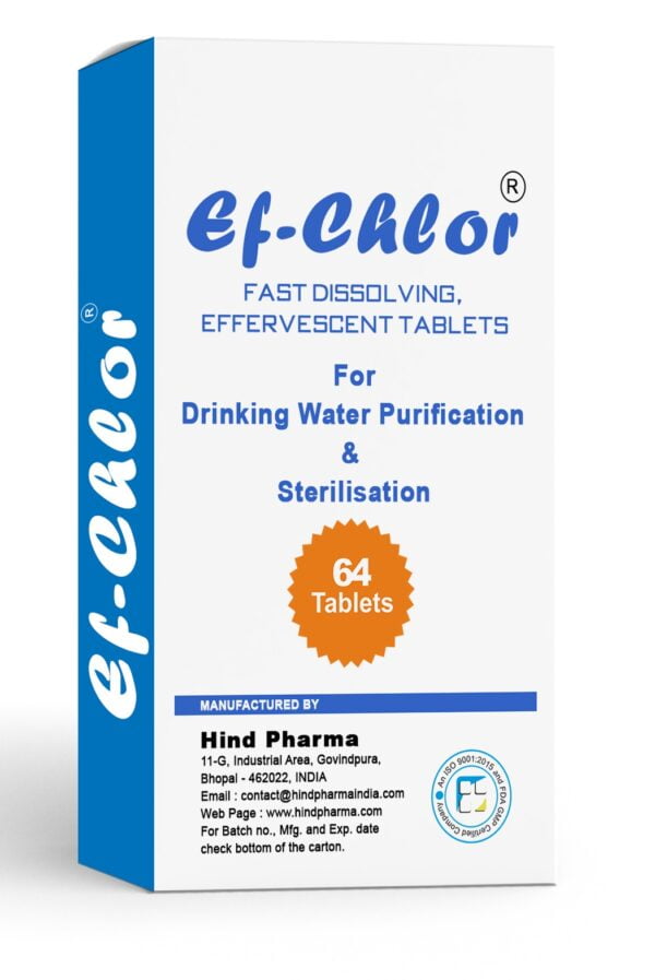 Ef-Chlor Water Purification Tablets For 100 Litres - 400mg NaDCC Tablet, Water Purification And Sterilization Tablets, How Water Treatment And Disinfection Tablets Work