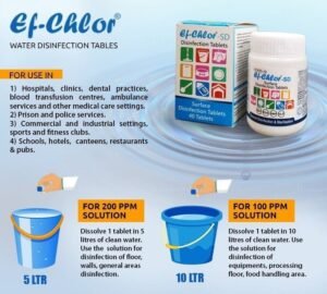 How to Use Ef-Chlor SD 1.67gm Surface Disinfection Tablets, Where to Use Surface Disinfection Tablets NaDCC Disinfectant